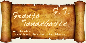 Franjo Tanacković vizit kartica